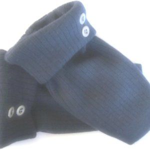 FINGERLESS GLOVES BLUE NAVY DARK 100% MERINO WOOL M MEDIUM MITTENS ARM WARMERS